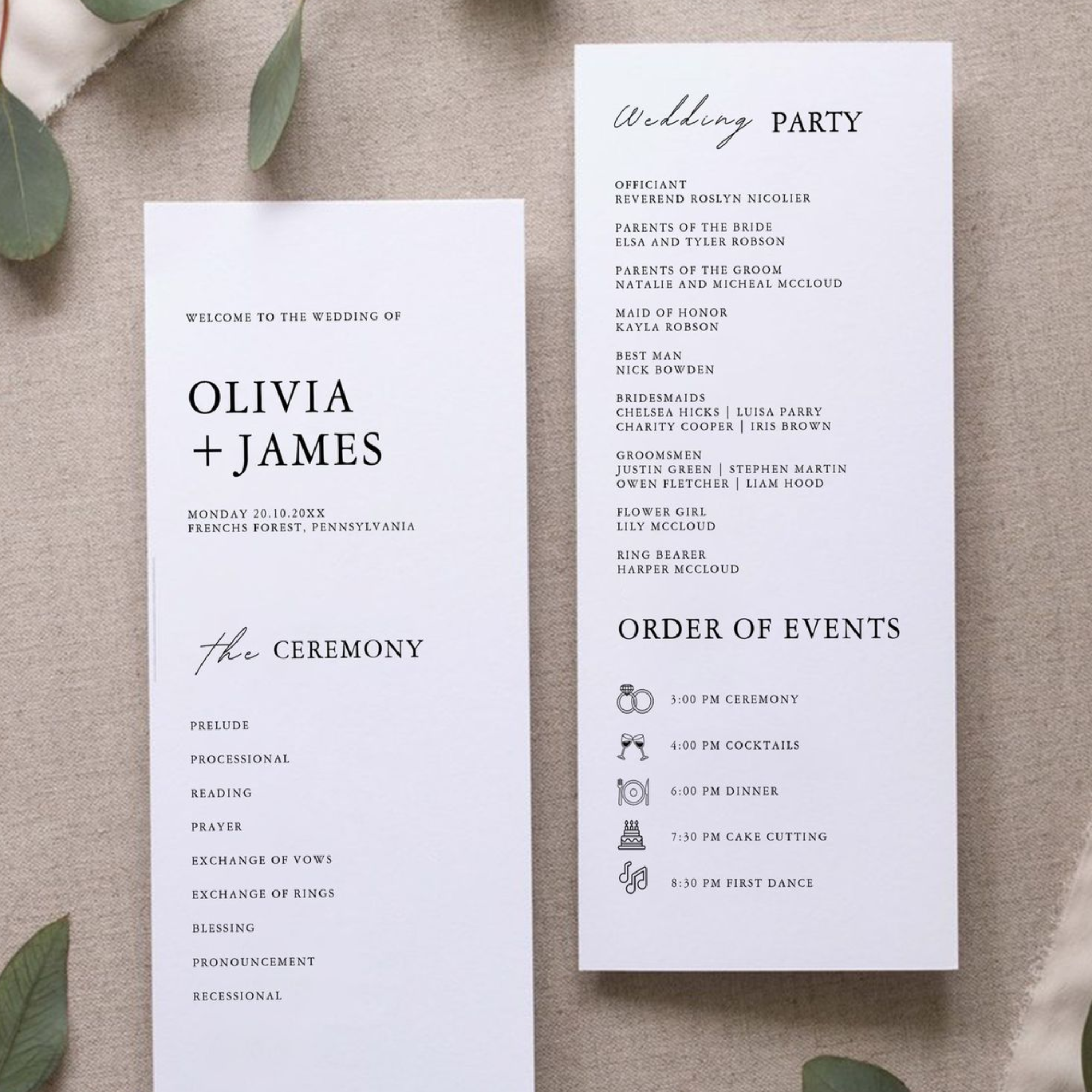 Printed Menus & Programs